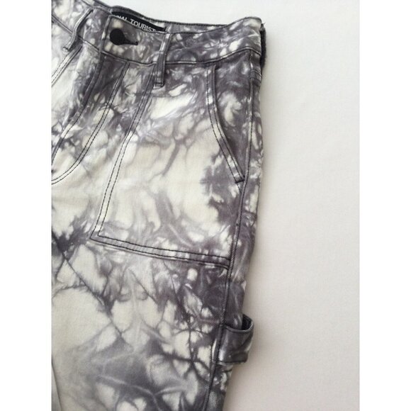Social Tourist Womens Baggy Jeans Juniors Size 5 White Straight Wide Leg Tie Dye - Picture 3 of 12